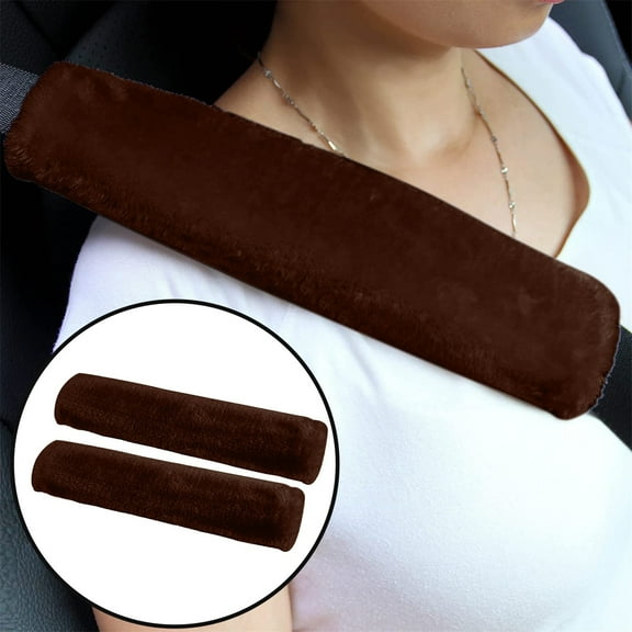 LYCAQL 2Pack Soft Sheepskin Car Seat Belt Pads Cover Seat Belt Shoulder Strap Covers Shoulder Pad for Car & Bag