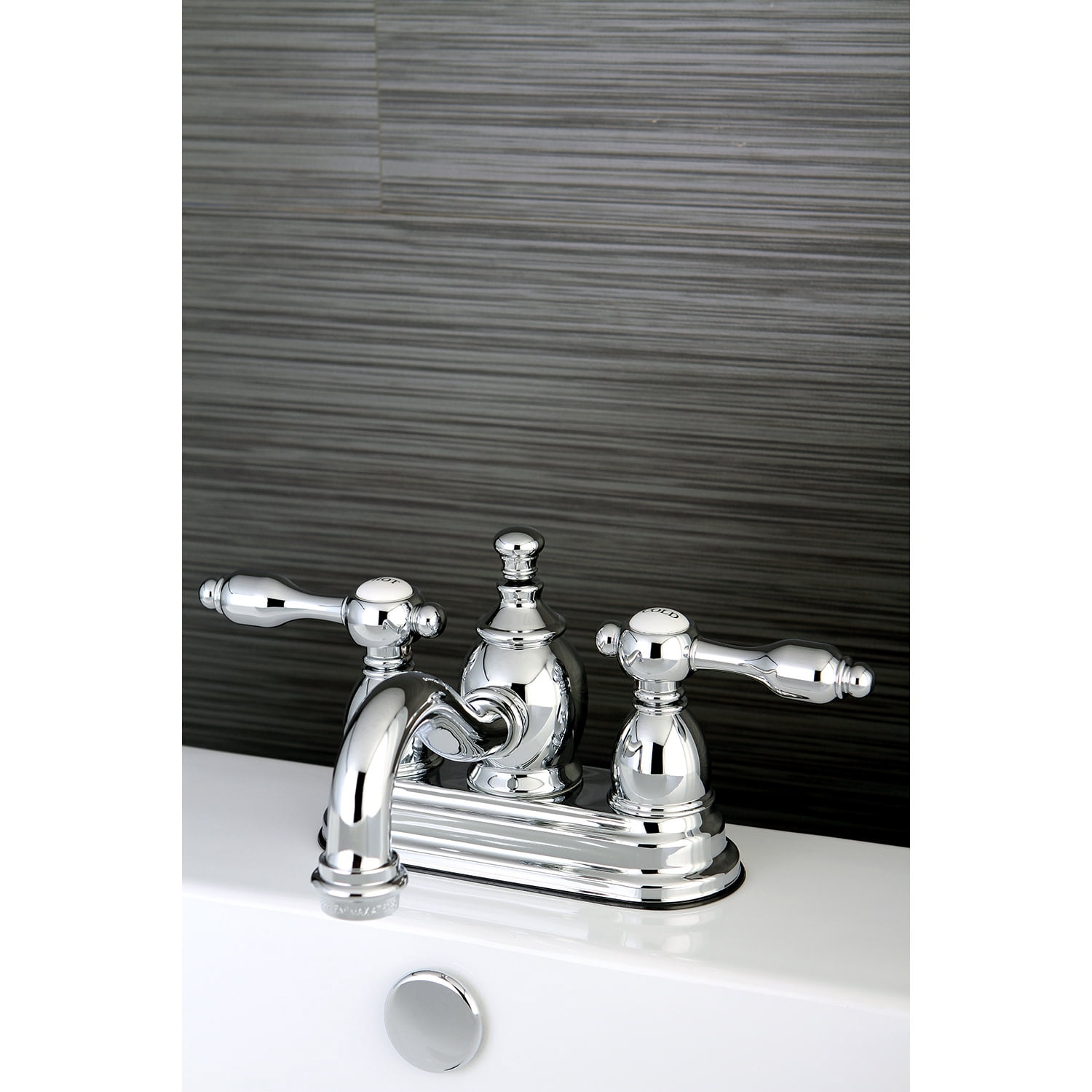 Kingston Brass KS7101TAL 4 in. Centerset Bathroom Faucet, Polished Chrome