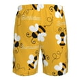 thumbnail image 6 of Kll Cute Bee Butterfly Yelllow Men'S Casual Summer Beach Shorts Hawaiian Shorts With Pockets-Small, 6 of 9