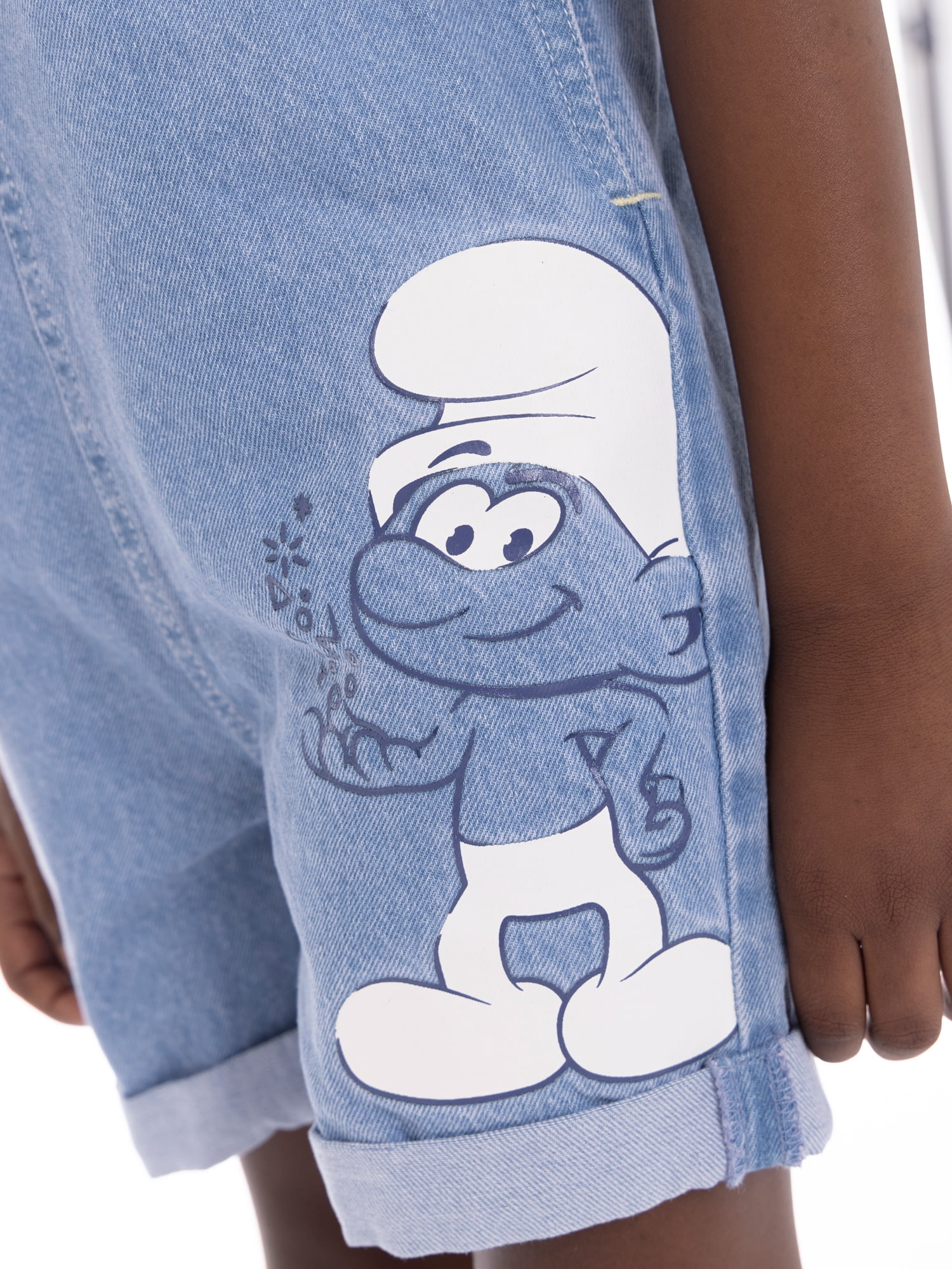 Smurfs Toddler Boy Denim Shortall with Striped T-Shirt, 2-Piece Set, Sizes 12 Months - 5T