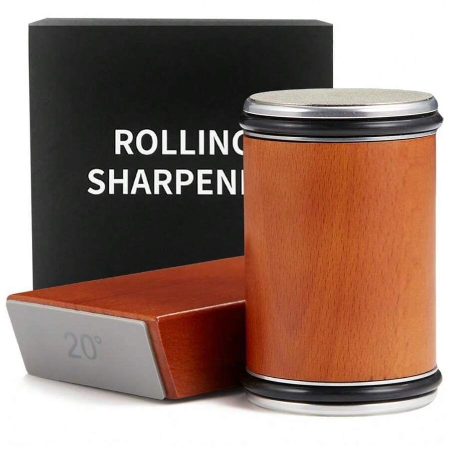 Premium Manual Rolling Knife Sharpener Kit - Stainless Steel Knives Sharpener With Grinding Disc, Includes 1 Set For Effortless Knifesharpening