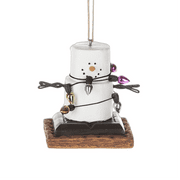 Ganz S'mores Resin Holiday Ornament, Snowman with Lights