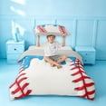 thumbnail image 2 of meiyoeat Baseball Ice Cream Twin Duvet Cover For Kids,Kids Ball Games Twin Bedding For Boys,Light Gray Reversible,2-Piece(No Comforter), 2 of 6