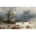 thumbnail image 2 of Remigius Adrianus van Haanen 18x13 Black Ornate Wood Framed Double Matted Museum Art Print Titled - Returning Home in a Winter Landscape (1872), 2 of 5