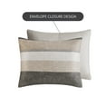 thumbnail image 4 of Regency Heights 7 Piece Stripe Comforter Set, California King Size Bed in a Bag Bedding Set for All Seasons, Comforter Bed Set with Flat Sheet and Fitted Sheet, Taupe/Grey, 4 of 7