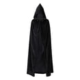 thumbnail image 2 of Hooded Cloak Men Women Unisex Cloak with Hood Adult Halloween Cloak Vampire Witch Cape Cosplay Costume,  59.06in, 2 of 9