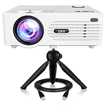 QKK [2019 Upgrade] Mini Projector [with Tripod] LED Projector Full HD 1080P Supported, 170