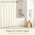 thumbnail image 2 of ComfiTime Fabric Shower Curtain with Hooks – 230 GSM Heavy-Duty Weighted-Hem Hotel Luxury Cloth Bathroom Curtain, Water-Repellent, Mold/Mildew-Resistant, Machine-Washable, 36 x 72, Embossed, Cream, 2 of 12