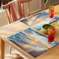 thumbnail image 4 of Beach Sunset Placemats Set of 4 Ocean Spray Sea Romance Scenery Heat Insulation Washable Place Mats, Rustic Non-Slip Table Mats for Dining Table Party Kitchen Decor,13x19 Inch, 4 of 9