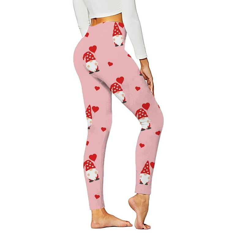EHQJNJ Valentine's Day Leggings for Women Valentine's Day Women Full Length  Workout Running Sports Tights Lift Yoga Pants Tribal Style Printed