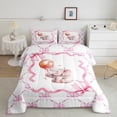 thumbnail image 2 of Erosebridal Cute Elephant Bedding Full Comforter Set, Pink Bow Tie Down Comforter, Balloon Star Decor, Reversible, 2 of 7