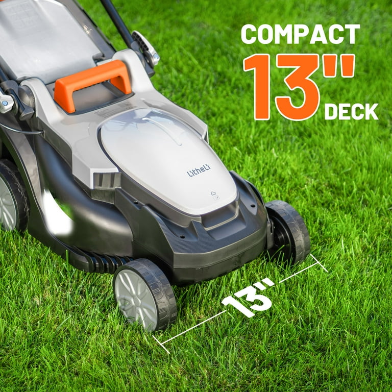 Litheli Cordless Lawn Mower, U20 Series 20V Electric Lawn Mowers, 13 Inch,  Adjustment Heights, Light Weight, With Portable Battery, for