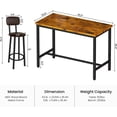 thumbnail image 5 of Recaceik Bar Table and Chairs Set Industrial Counter 35.4"H Table Set with 4 PU Upholstered Stools, 5 of 6