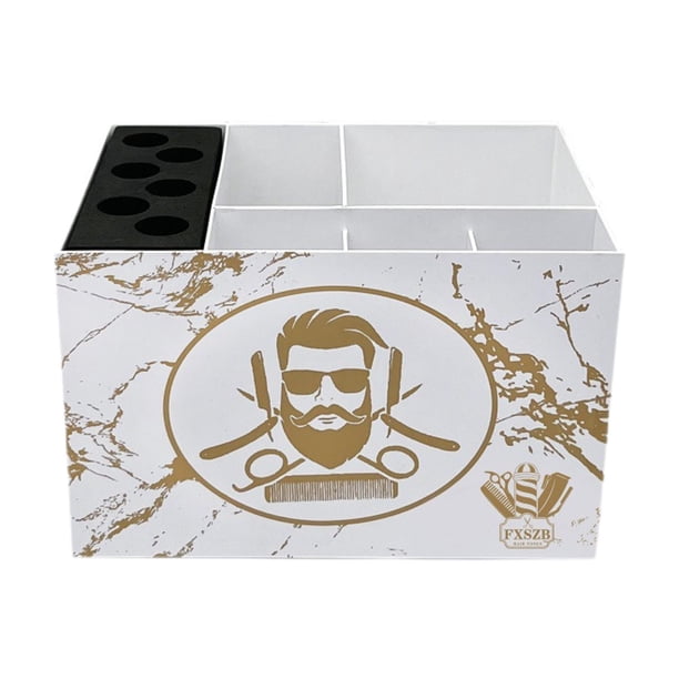 Estante para tijeras de peluquería, estuche de almacenamiento para accesorios de peluquería, caja de almacenamiento de herramientas de peluquería para y dorado