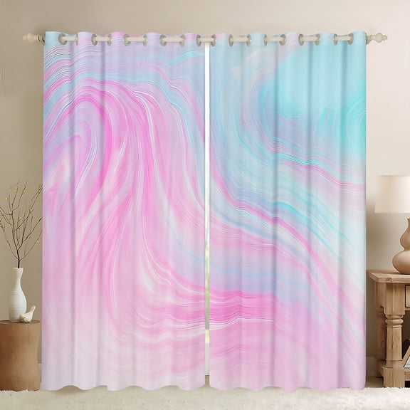 Castle Fairy Gradient Black Out Curtains,Ombre Stripes Curtains Pack of 2 (42x63 Each)