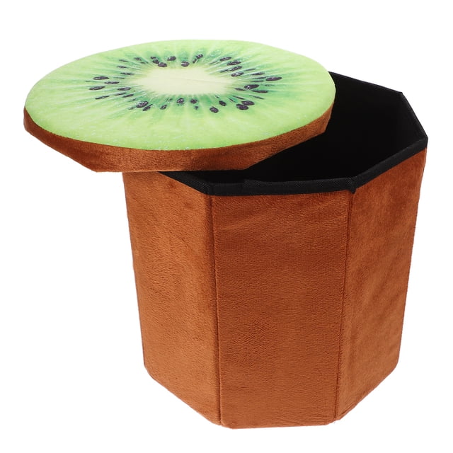 Organizador de almacenamiento plegable de fruta original, taburete otomano, taburete, asiento, caja de almacenamiento, tamaño pequeño (kiwi)