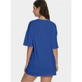 thumbnail image 3 of Women's Oversized T Shirt Crewneck Solid Short Sleeve Baggy Tees, 3 of 4