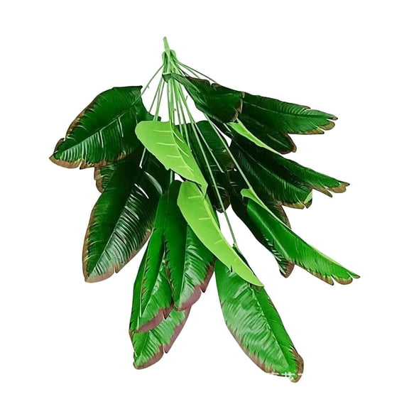 MixMart Artificial Plants, 32" Tall Fake Banana Tree Leaves with Stems, Faux Palm Tree Decor, Imitation Frond Leaf Tropical Plants Greenery Jungle Home Garden Decor