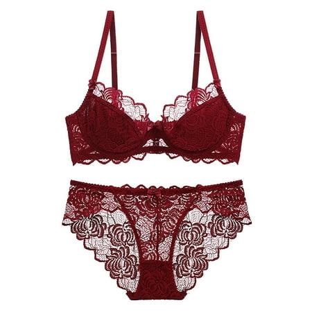 IFNND Women s Push Up Bra Thin Sponge Transparent Bra With Large Chest And Small Lace Women s SexyGather And Lift For Breathability Lingerie Bra Set Plus Size Full Coverage T-Shirt Bras