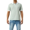 thumbnail image 2 of Men's Short Sleeve Polo Shirts Quarter-Zip Casual Slim Fit Lapel Neck Contrast Color Basic Designed Shirts, 2 of 9