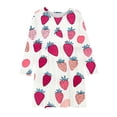 thumbnail image 4 of Odeerbi Niñas Vestido de Patinadora Estampado Fresa Vestidos de Princesa 4-14 Años Niñas Vestido de Patinadora Cuello Redondo Vestido de Manga Larga, 4 of 4