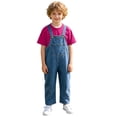 thumbnail image 7 of LRen Toddler Overalls Girls Summer Straight Wide Leg Denim Overalls 3Piece Baggy Pants Tops and Socks Outfits Cotton Daily Wear Jumpsuits With Pockets, 7 of 7