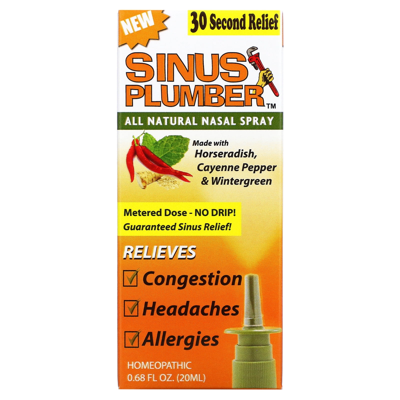 Sinus Plumber, All Natural Nasal Spray, 0.68 fl oz (20 ml), Greensations