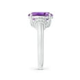 thumbnail image 3 of ANGARA Natural 3.15 Ct. Amethyst with Diamond Classic Ring in 14K White Gold for Women (Ring Size: 7.5), 3 of 10