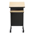thumbnail image 2 of Lutrin à Roulettes avec Tablette de Rangement - Hêtre/noir - Bureau Debout Compact pour la Lecture - Support pour Portable, 2 of 4