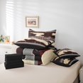 thumbnail image 6 of jejeloiu Rustic Cow Hide 7 Pieces Bedding Comforter Set,Abstract Geometric Rhombus Full Bedding Set,Gray Red Stripe Fitted Sheet Flat Sheet For Boys Kids,Ultra Soft Home Decor Reversible, 6 of 8