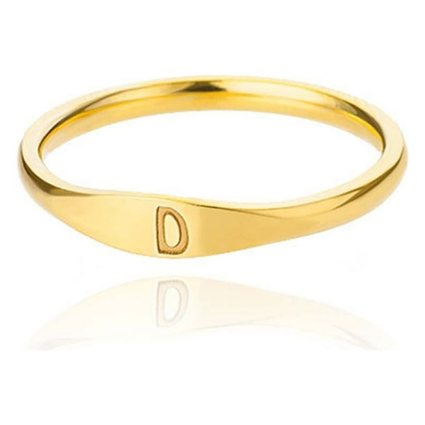 Fiudx Anillo con Inicial, Joyería Personalizable de 26 Letras, Banda Apilable de Acero Inoxidable, Personalizable con Nombres, Regalo Significativo para Seres Queridos, Perfecto para Cualquier Ocasió