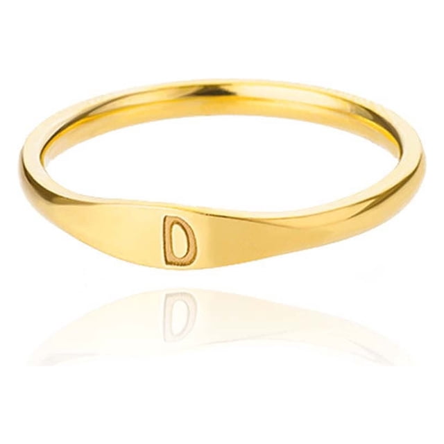 Xihbxyly Anillo con Inicial, Joyería Personalizable de 26 Letras, Banda Apilable de Acero Inoxidable, Personalizable con Nombres, Regalo Significativo para Seres Queridos, Perfecto para Cualquier Oca