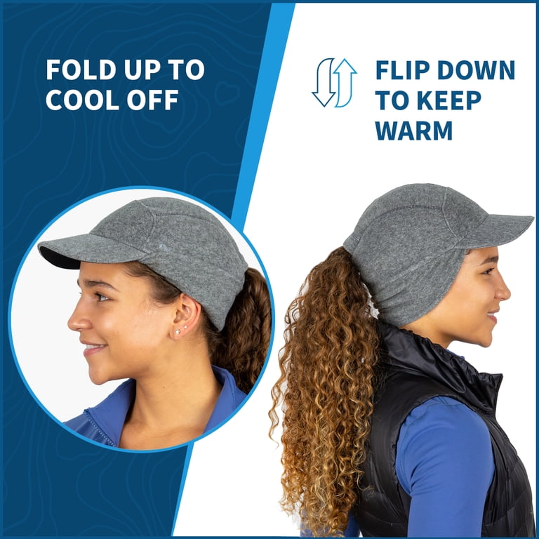 TrailHeads Fleece Ponytail Hat with Drop Down Ear Warmer 