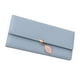 thumbnail image 4 of Billetera para mujer Billetera larga de PU de gran capacidad con colgante de hoja Tarjetero portátil Billetera para adultos Azul claro diario, 4 of 10