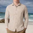 thumbnail image 2 of Kids Linen Button Down Shirts, Solid Long Sleeve Casual Tops for Spring & Summer, 3-14Y, 2 of 5
