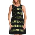 thumbnail image 1 of Balery American Flag Camo Vestidos de verano para mujer con estampado: vestido holgado sin mangas, vestido playero informal y cómodo para días calurosos., 1 of 7
