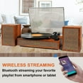 thumbnail image 4 of Tocadiscos de vinilo TANLANIN Vintage Bluetooth de 3 velocidades, 4 of 9
