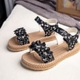 thumbnail image 2 of Gubotare Girls Dress Shoes Girls Summer Dress Sandals Straps Flats Flower Open Toe for Girls Toddler Little Kid Big Kid Size 10 (Black,10 Toddler), 2 of 8