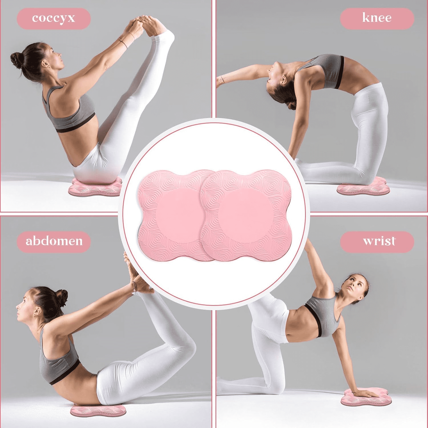 2 Packs Yoga Knee & Elbow Cushions - Extra Thick Foam for Knees, Elbows, Wrists, Hands & Head - Pilates & Kneeling Pads - Support Foam Pads for Women & Men