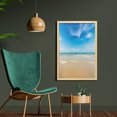thumbnail image 2 of Ocean Wall Art with Frame, Sea and Sky Landscape at Beach in Tropical Exotic Hawaiian Caribbean Lands, Printed Fabric Poster for Bathroom Living Room, 23" x 35", Cream Blue, by Ambesonne, 2 of 2