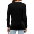 thumbnail image 4 of Hearthz Workout Long Sleeve Tops for Women Fall V Neck Jersey Shirts for Women Henley Button Down Women's Blouse, 4 of 5