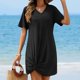thumbnail image 2 of Mini vestido sin espalda con cuello en V para mujer - Vestido informal de verano para la playa - Conjunto de fiesta de manga corta - S-XXL, 2 of 5