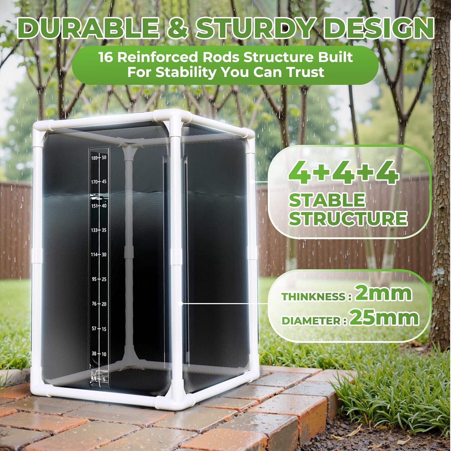 50 Gallon Collapsible Rain , Portable Water Storage  for Garden Irrigation