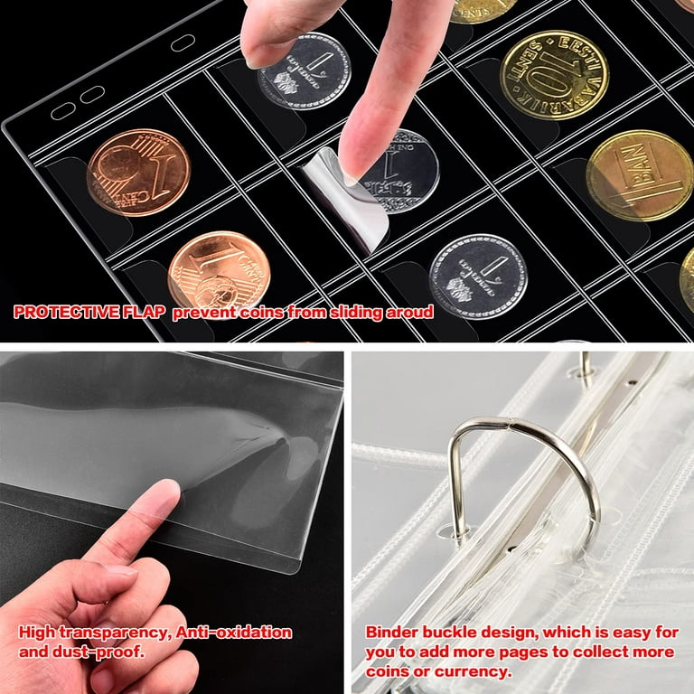 Accessoires pour sauvegarder et bien montrer votre collection - Coin  ringbinder with pages for 132 coins