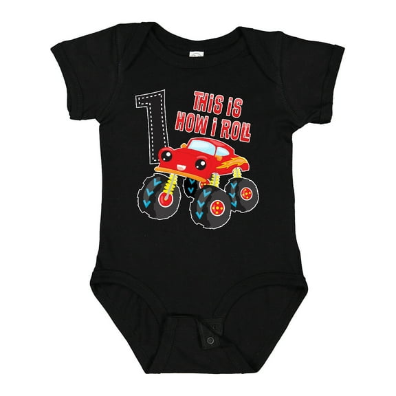 Inktastic Monster Truck How I Roll 1st Birthday Boys Baby Bodysuit