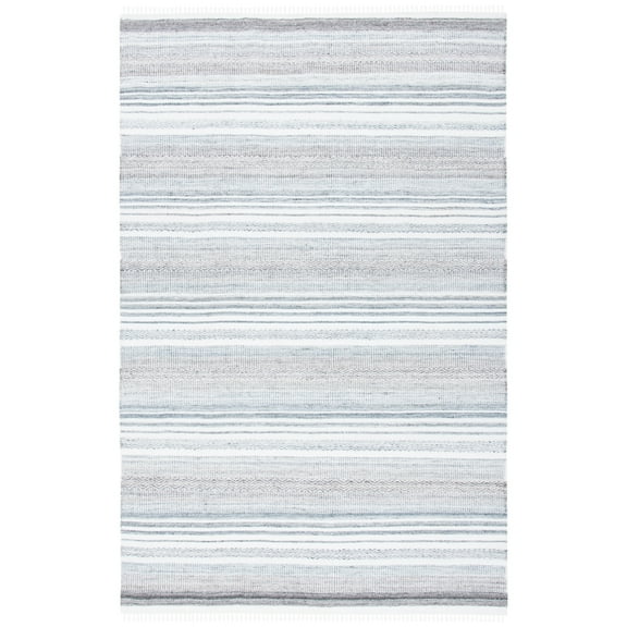 SAFAVIEH Kilim Malena Striped Polyester Area Rug, Ivory/Grey, 8' x 10'