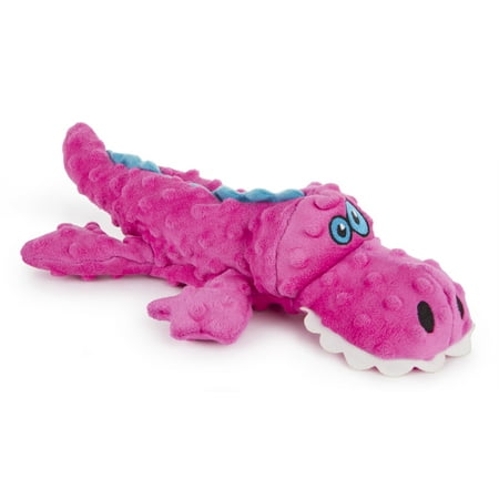 UPC: 0743723740234 | goDog® Gators™ with Chew Guard Technology™ Durable Plush Squeaker Dog Toy  Pink  Large
