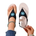 thumbnail image 6 of Xucatan Women's Rhinestone Thong Sandals, Crystal Flower Toe Post Footwear, Adjustable Slingback Flat Heels, Plus Size Casual Beach Shoes Gift, 6 of 9