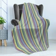 thumbnail image 4 of Chevron Soft Flannel Fleece Throw Blanket, Colorful Composition with Herringbone Zigzags Hand Drawn Geometric Illustration, Cozy Plush for Indoor and Outdoor Use, 50" x 60", Multicolor, by Ambesonne, 4 of 5