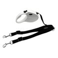 thumbnail image 1 of DEBGFS Dual Dog Retractable Leash - Non-Slip  One-Button Brake & Lock - 360° -Free  16ft Extendable Double Headed Lead - Polyester Fiber  Adjustable Walking & Running Lead for Two Dogs Up,White, 1 of 7